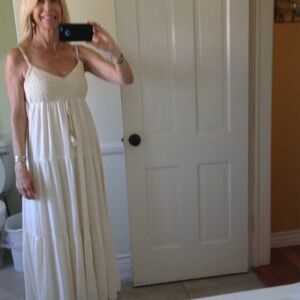 Boho Maxi spaghetti strap macramé dress